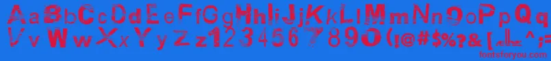 フォントBsbDf50 – 赤い文字の青い背景