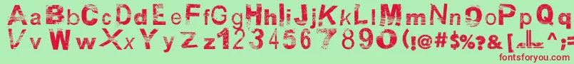 BsbDf50 Font – Red Fonts on Green Background