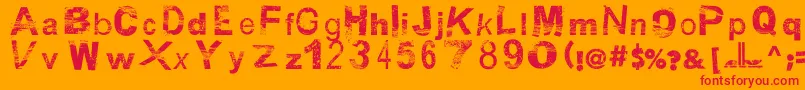 fuente BsbDf50 – Fuentes Rojas Sobre Fondo Naranja