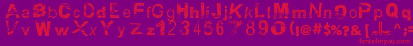 BsbDf50 Font – Red Fonts on Purple Background