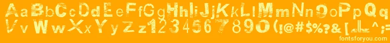BsbDf50 Font – Yellow Fonts on Orange Background
