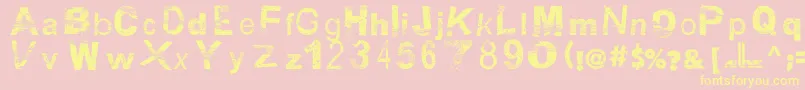 Czcionka BsbDf50 – żółte czcionki na różowym tle