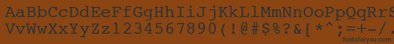 Шрифт NtcouriervkNormaloblique – чёрные шрифты на коричневом фоне