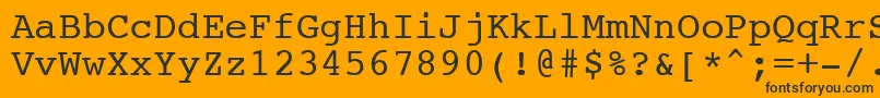 Шрифт NtcouriervkNormaloblique – чёрные шрифты на оранжевом фоне