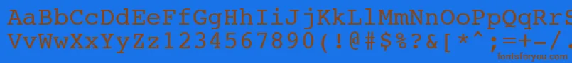 NtcouriervkNormaloblique-Schriftart – Braune Schriften auf blauem Hintergrund