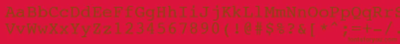 Fonte NtcouriervkNormaloblique – fontes marrons em um fundo vermelho