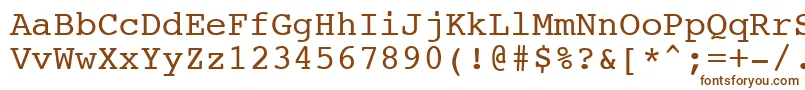 Шрифт NtcouriervkNormaloblique – коричневые шрифты на белом фоне