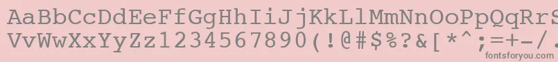 フォントNtcouriervkNormaloblique – ピンクの背景に灰色の文字