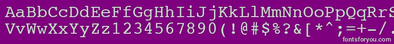 Шрифт NtcouriervkNormaloblique – зелёные шрифты на фиолетовом фоне