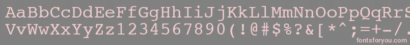 フォントNtcouriervkNormaloblique – 灰色の背景にピンクのフォント