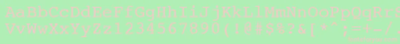 NtcouriervkNormaloblique Font – Pink Fonts on Green Background