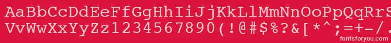 フォントNtcouriervkNormaloblique – 赤い背景にピンクのフォント