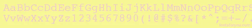 NtcouriervkNormaloblique-Schriftart – Rosa Schriften auf gelbem Hintergrund
