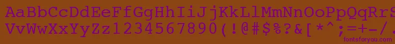 Шрифт NtcouriervkNormaloblique – фиолетовые шрифты на коричневом фоне