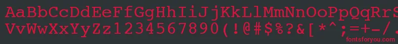 NtcouriervkNormaloblique Font – Red Fonts on Black Background