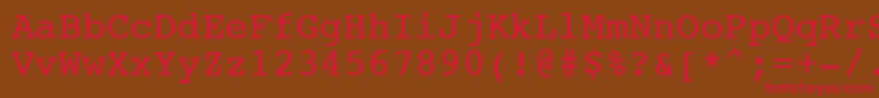 NtcouriervkNormaloblique Font – Red Fonts on Brown Background