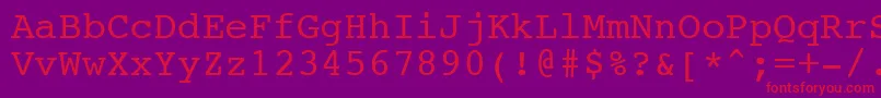 NtcouriervkNormaloblique-Schriftart – Rote Schriften auf violettem Hintergrund