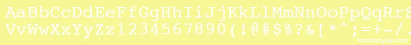 NtcouriervkNormaloblique Font – White Fonts on Yellow Background