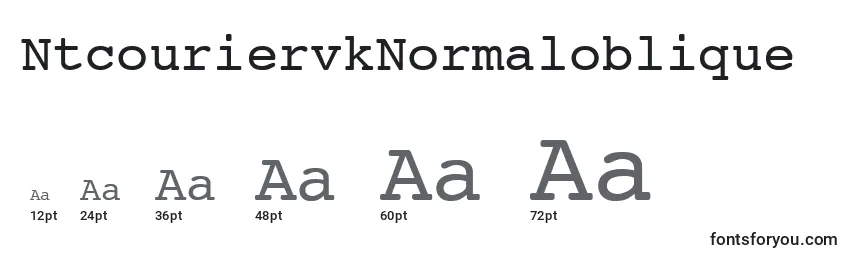 Размеры шрифта NtcouriervkNormaloblique