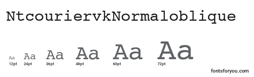 Größen der Schriftart NtcouriervkNormaloblique