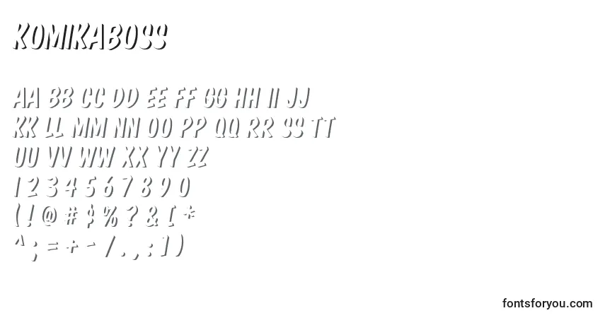 A fonte KomikaBoss – alfabeto, números, caracteres especiais