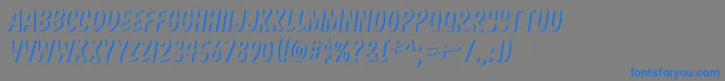 KomikaBoss Font – Blue Fonts on Gray Background