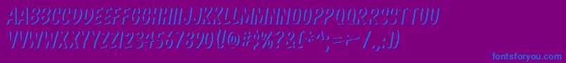 KomikaBoss-fontti – siniset fontit violetilla taustalla
