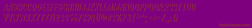KomikaBoss-fontti – ruskeat fontit violetilla taustalla
