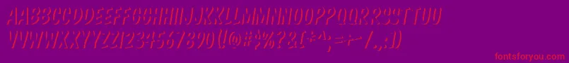 フォントKomikaBoss – 紫の背景に赤い文字