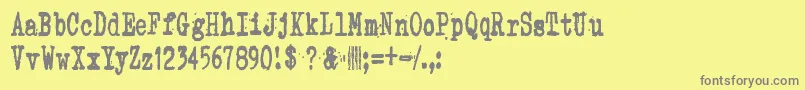 ZombieQueen Font – Gray Fonts on Yellow Background