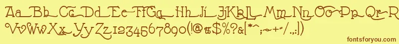 NathanAlternatesse Font – Brown Fonts on Yellow Background