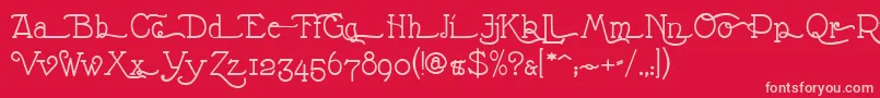NathanAlternatesse Font – Pink Fonts on Red Background