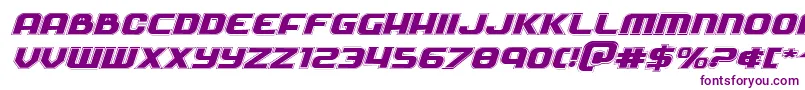 Soldieracadexpandital-fontti – violetit fontit valkoisella taustalla