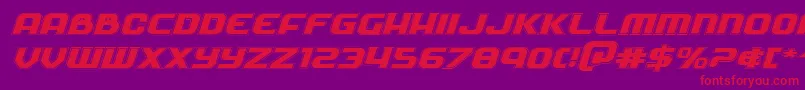 Soldieracadexpandital Font – Red Fonts on Purple Background