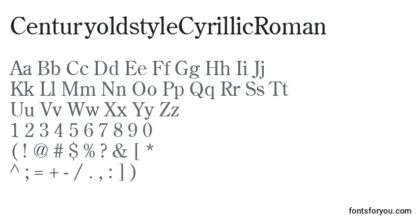 CenturyoldstyleCyrillicRoman-fontti – aakkoset, numerot, erikoismerkit