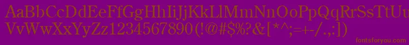 CenturyoldstyleCyrillicRoman Font – Brown Fonts on Purple Background
