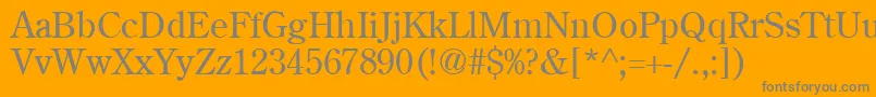 CenturyoldstyleCyrillicRoman-Schriftart – Graue Schriften auf orangefarbenem Hintergrund