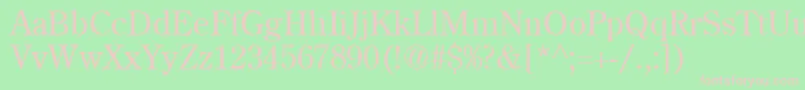 CenturyoldstyleCyrillicRoman-fontti – vaaleanpunaiset fontit vihreällä taustalla