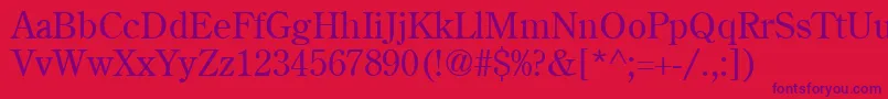 フォントCenturyoldstyleCyrillicRoman – 赤い背景に紫のフォント