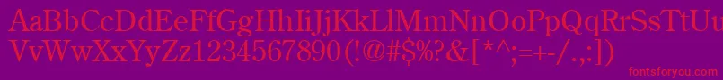 CenturyoldstyleCyrillicRoman Font – Red Fonts on Purple Background