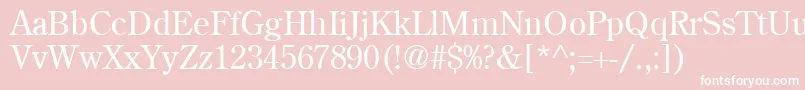 CenturyoldstyleCyrillicRoman-fontti – valkoiset fontit vaaleanpunaisella taustalla