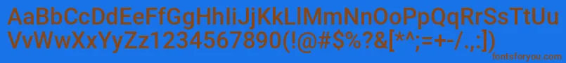 フォントIlluminoxtracond – 茶色の文字が青い背景にあります。