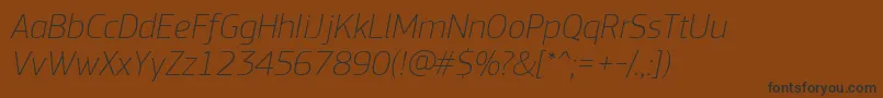 PfsquaresansproThinitalic Font – Black Fonts on Brown Background