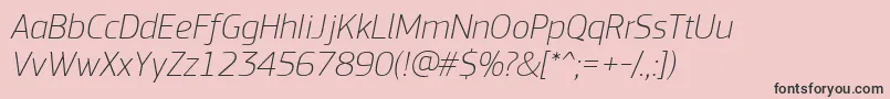 PfsquaresansproThinitalic Font – Black Fonts on Pink Background