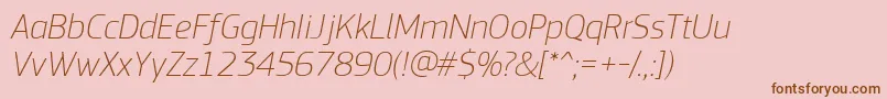PfsquaresansproThinitalic Font – Brown Fonts on Pink Background
