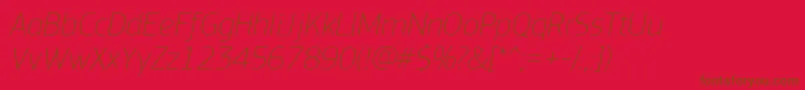 PfsquaresansproThinitalic Font – Brown Fonts on Red Background