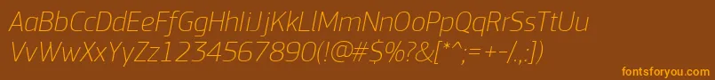 PfsquaresansproThinitalic Font – Orange Fonts on Brown Background