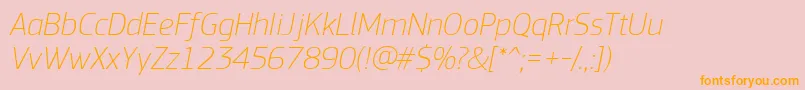 PfsquaresansproThinitalic Font – Orange Fonts on Pink Background