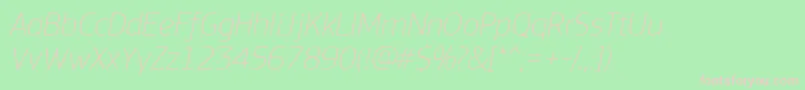 PfsquaresansproThinitalic Font – Pink Fonts on Green Background