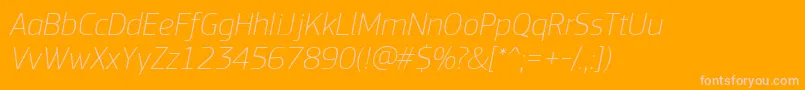 PfsquaresansproThinitalic Font – Pink Fonts on Orange Background